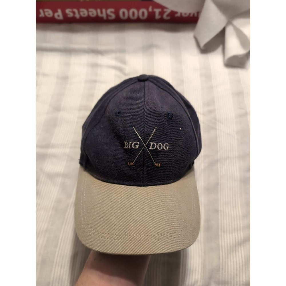 Big Dogs Blue Beige Adjustable Golf Baseball Hat READ